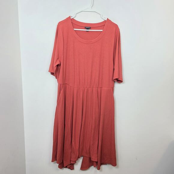 Torrid Orange Ribbed Stretchy Soft Handkerchief Hem Casual Midi Dress Size 3X - Picture 1 of 7